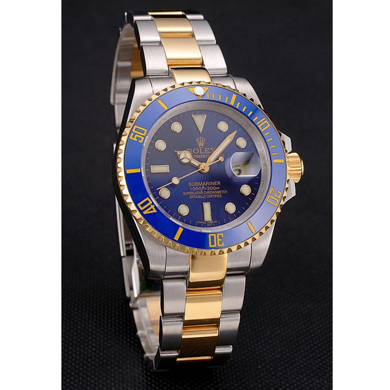 Good Copy Rolex Watches Tone And Rolex Bracelet Dial Steel Swiss Bezel Submariner Two Blue Gold 1014